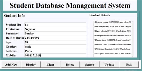 The Student Data Management System for your .